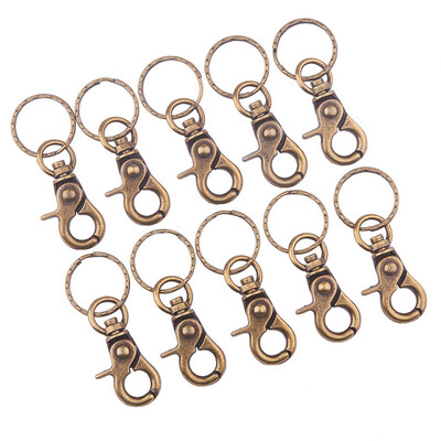

PH PANDAHALL 10 Set Iron Swivel Snap Hooks Clasps with Key Rings Antique Bronze