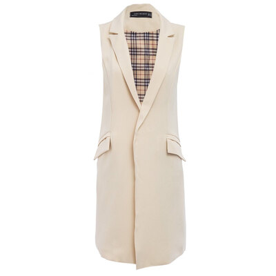 

Sleeveless Blazer Vest 2017 Spring Autumn Long Vest Waistcoat Female Women Outwear Longline Jacket Pocket Coat Black