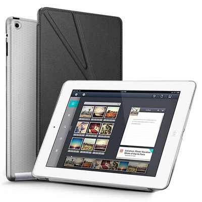 

ESCASE Apple iPad2 / iPad4 / iPad3 / Новый IPad защитный чехол / оболочка таблетки ipad2 кобуры многофункциональная клавиша модификации рукавами стент / сна черный элегантный