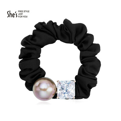 

shes Qian Zi hair jewelry hair ring elegant zirconia Mawei hair rope flower head