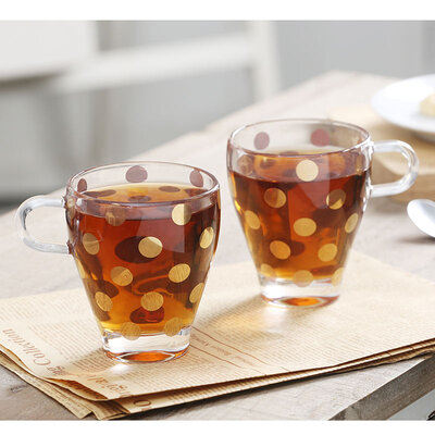 

A Ting Glass Wine Cup Coffee Milk Cup Java Latte 7oz. Set of 2