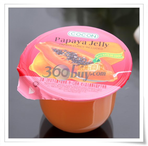 马来西亚cocon可康布丁 配料:水,白砂糖,椰果,木瓜果肉,奶粉,木瓜果汁