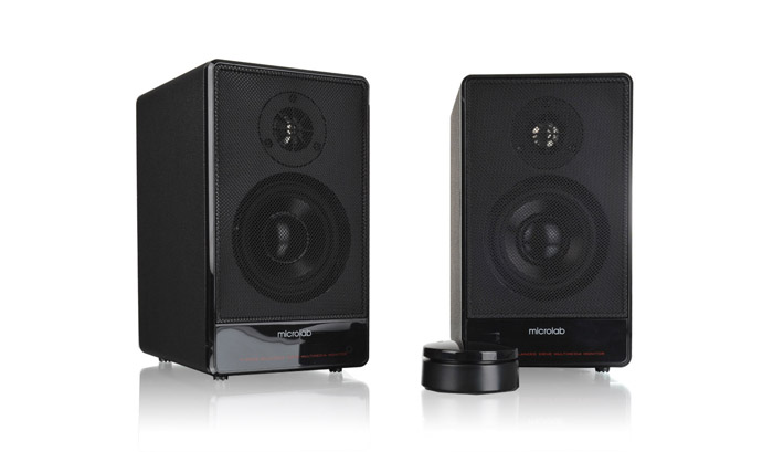 麦博带线控书2.0书架音箱h11