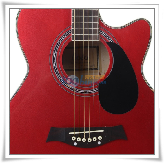 雅音bolow302c红色金属漆缺角40寸民谣吉他