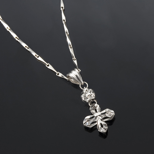 佐卡伊zocai 恋人礼物 十字情缘18k白金吊坠