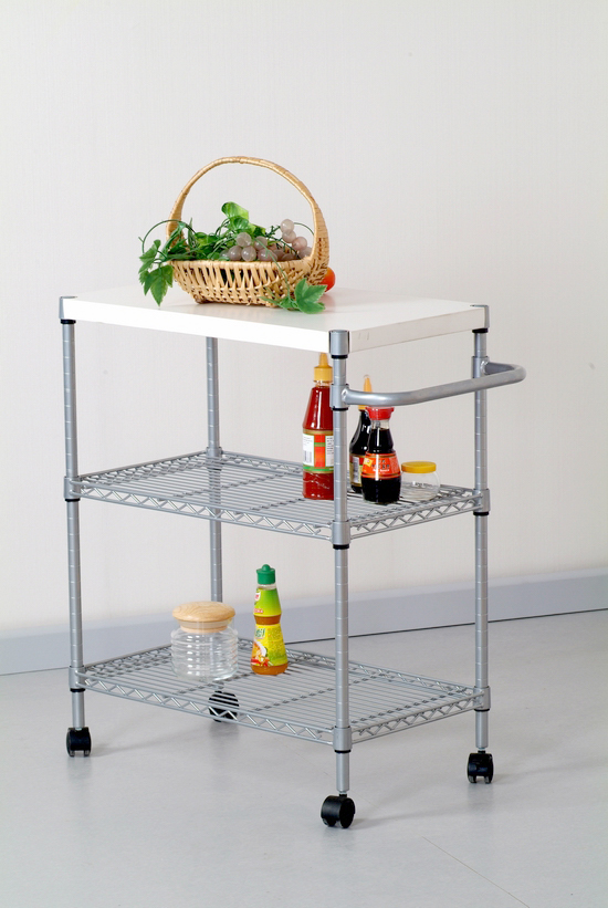 空间大师金属三层多功能厨房推车min3006wh