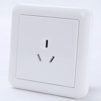 abb新款德静系列大功率三孔插座16a白色 aj206