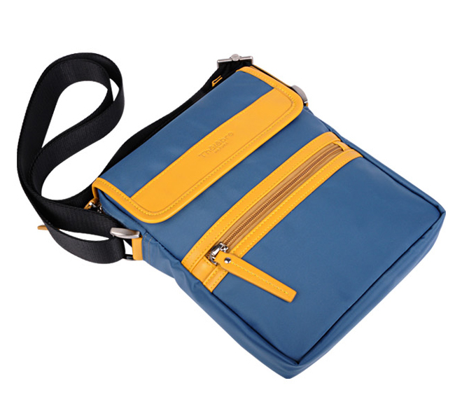 thelebre希伯莱男士蓝色防水布料单肩斜挎包lha0306