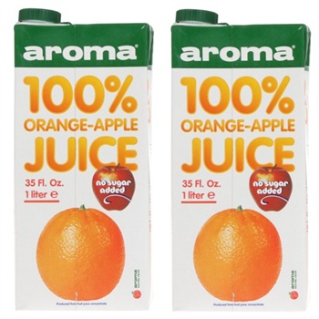 土耳其 aroma罗蔓100%橙苹果果汁1l*4盒