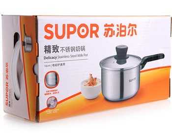 
                                        苏泊尔（SUPOR）奶锅304不锈钢16cm复底汤奶锅煮锅辅食锅明火电磁炉通用ST16Z1                