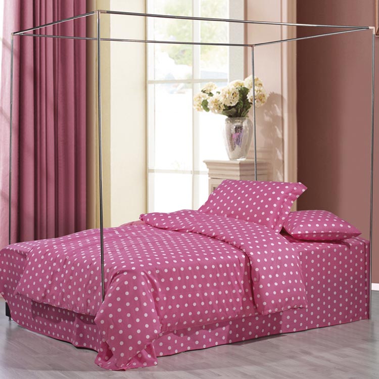 嘉加梦家纺jajemon 凌波仙子超柔三开门蚊帐粉色适用1.