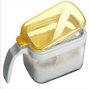 lilac紫丁香 方形调味缸套装玻璃盐缸ja360