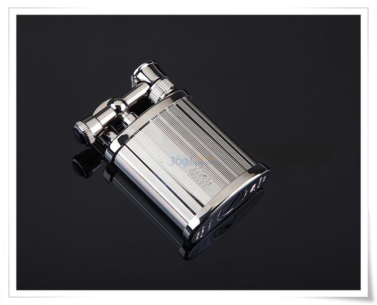 胜利win打火机钻石银-深雕竖线纹17603经典棉油火石机