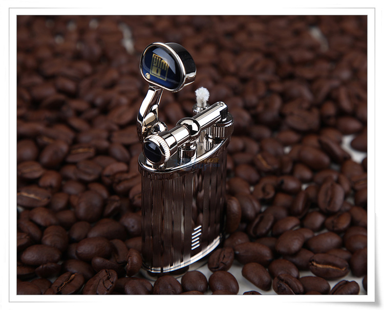 胜利win打火机钻石银-深雕竖线纹17603经典棉油火石机