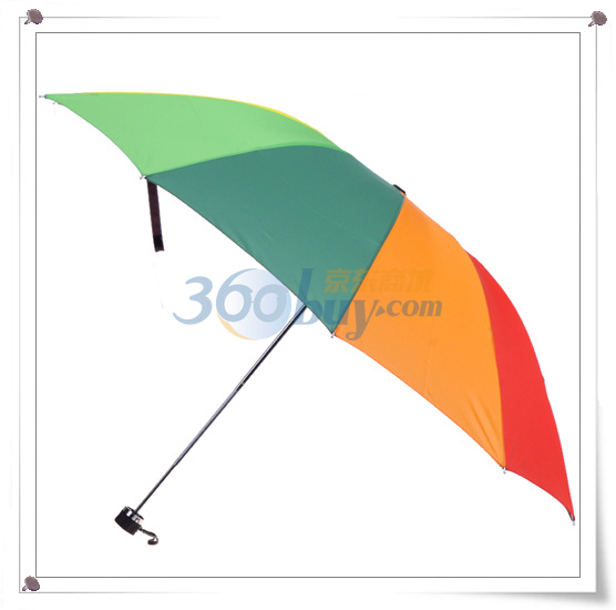 宝丽姿碰击布三折钢58cm/10k晴雨两用彩虹伞337E
