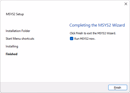 MSYS2 Finished Installing