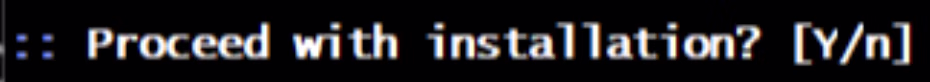 Proceed with installation