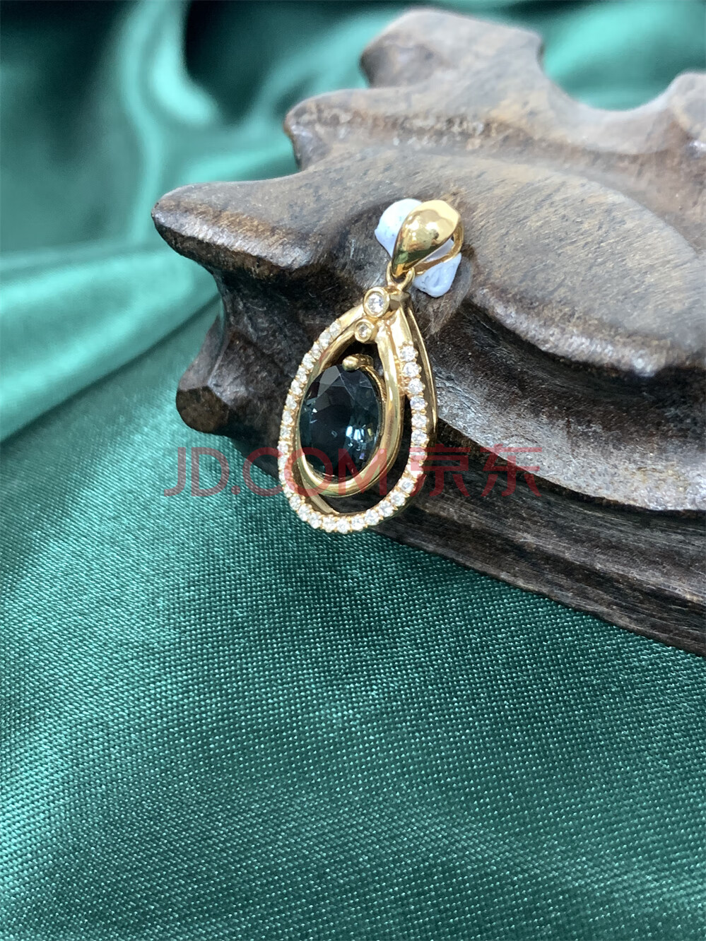 罚没物资蓝色碧玺镶嵌18k金钻石吊坠主石1165克拉