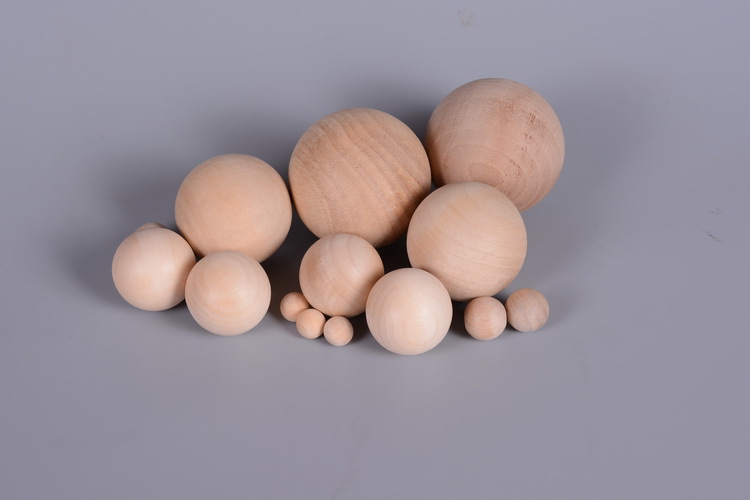 羽晖适用木球圆实木圆球手工diy小珠子无孔 实心木头球大木球小木球1
