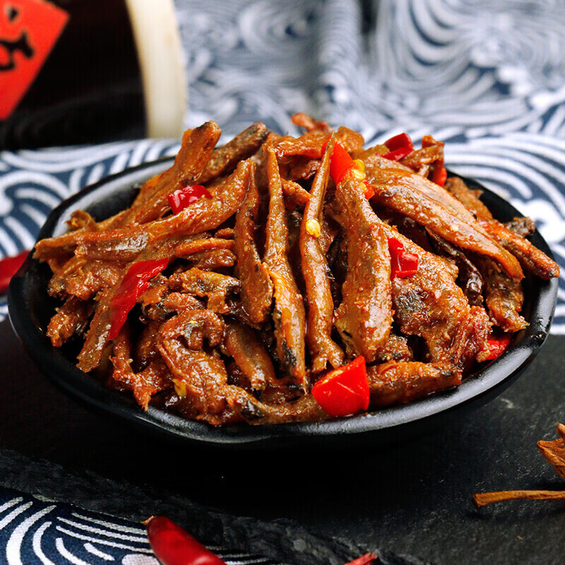 靖港古镇毛毛鱼500g野山椒香辣味鱼仔湖南特产麻辣小鱼儿熟食原味香辣