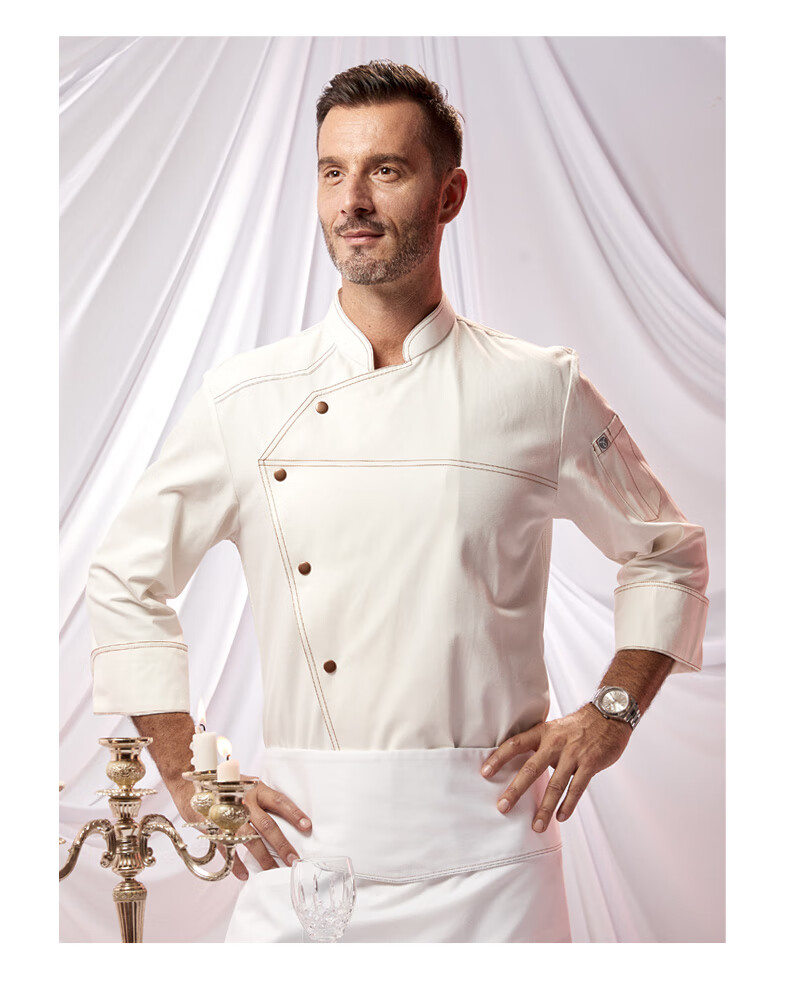 (五星级厨师服装)米其林厨师服厨师长高级工作服男秋冬短袖大厨长袖