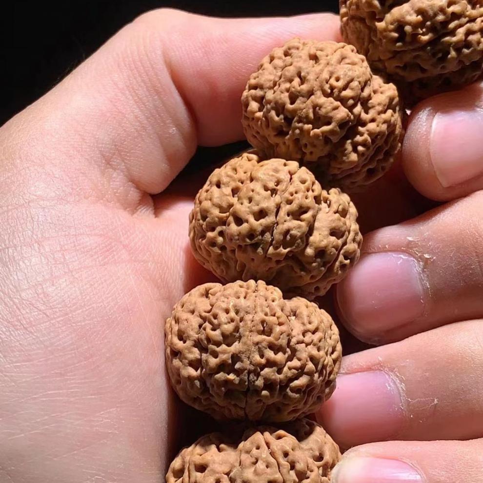 尼泊尔五瓣金刚菩提手串原籽精品满肉五星蜂窝大金刚菩提子手持男五星