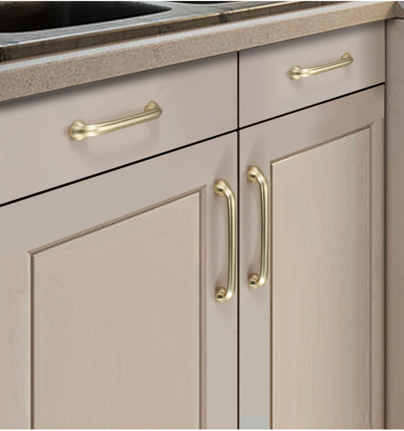 新中式拉手柜门 现代简约子门把手橱柜抽屉柜子拉手花脚 96mm-咖啡色