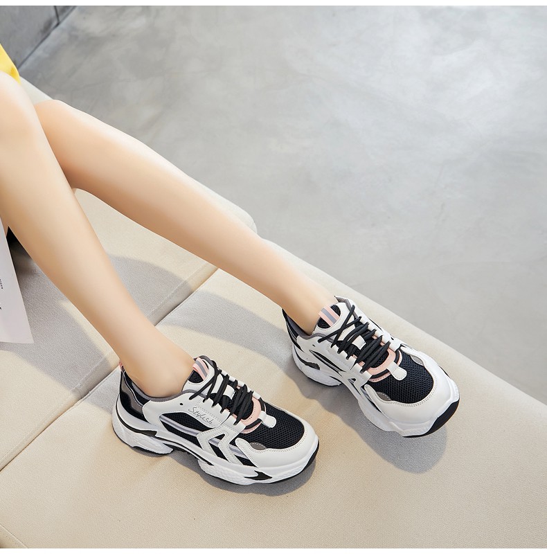 时尚新品鞋靴少女初中生轻便跑步鞋春款女生春天穿的波鞋高中生老爹鞋