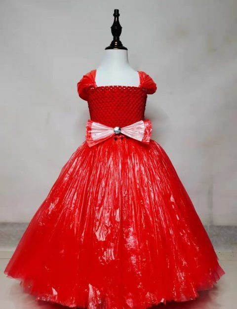 儿童儿童女孩环保服装手工创意diy塑料袋亲子时装走秀公主幼儿园礼服