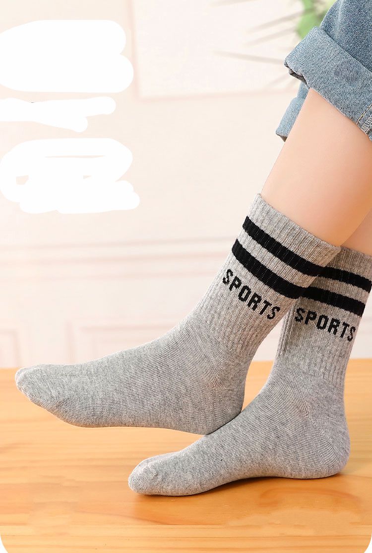 学生白袜初中生袜子薄棉袜秋冬季运动袜男大童中筒袜中大童学生袜春秋