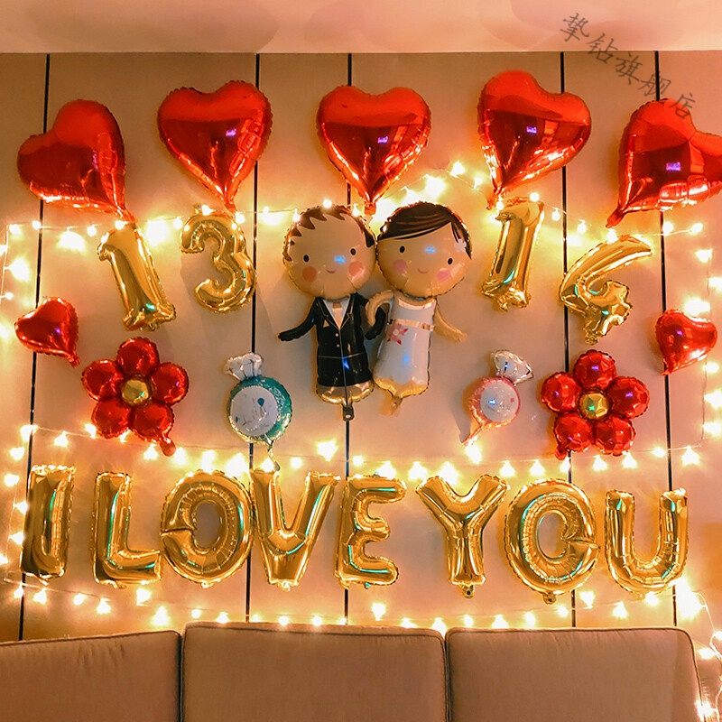 挚钻精品 结婚纪念日布置结婚周年纪念日装饰浪漫表白场景布置七夕送