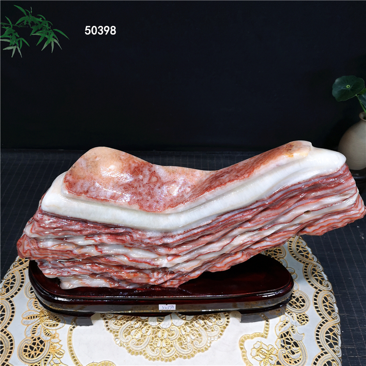 猪肉石奇石猪肉石天然原石观赏石红烧肉腊肉五花肉玉石收藏装饰摆件