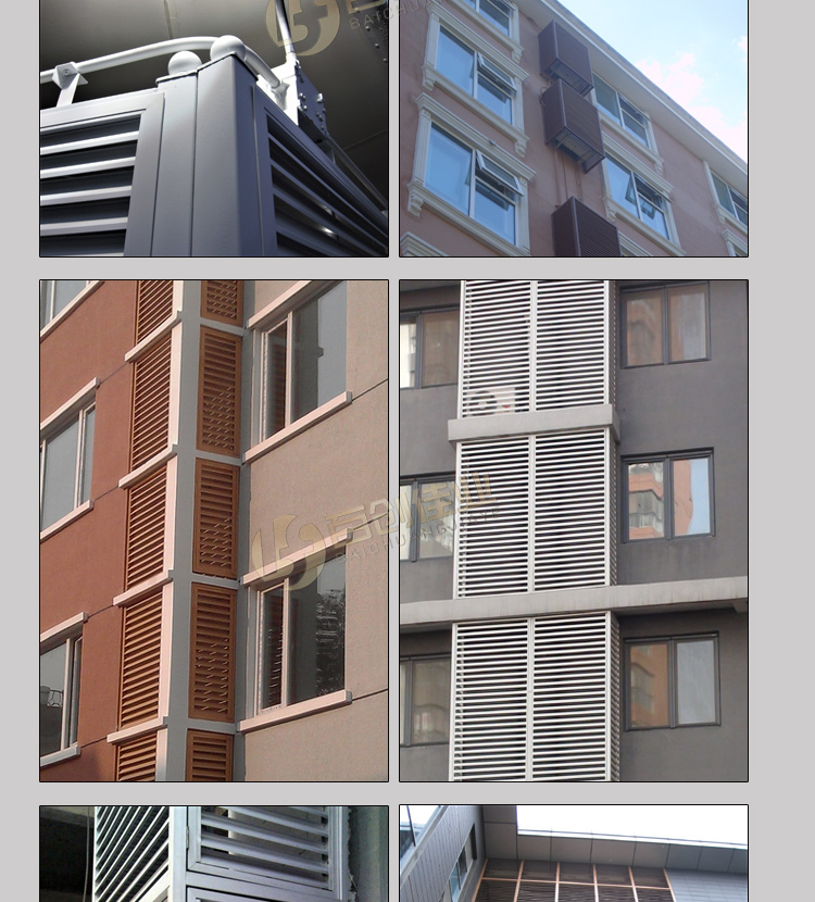 定做铝合金外墙防雨防水百叶窗室外空调罩外机罩通风口出风口装饰