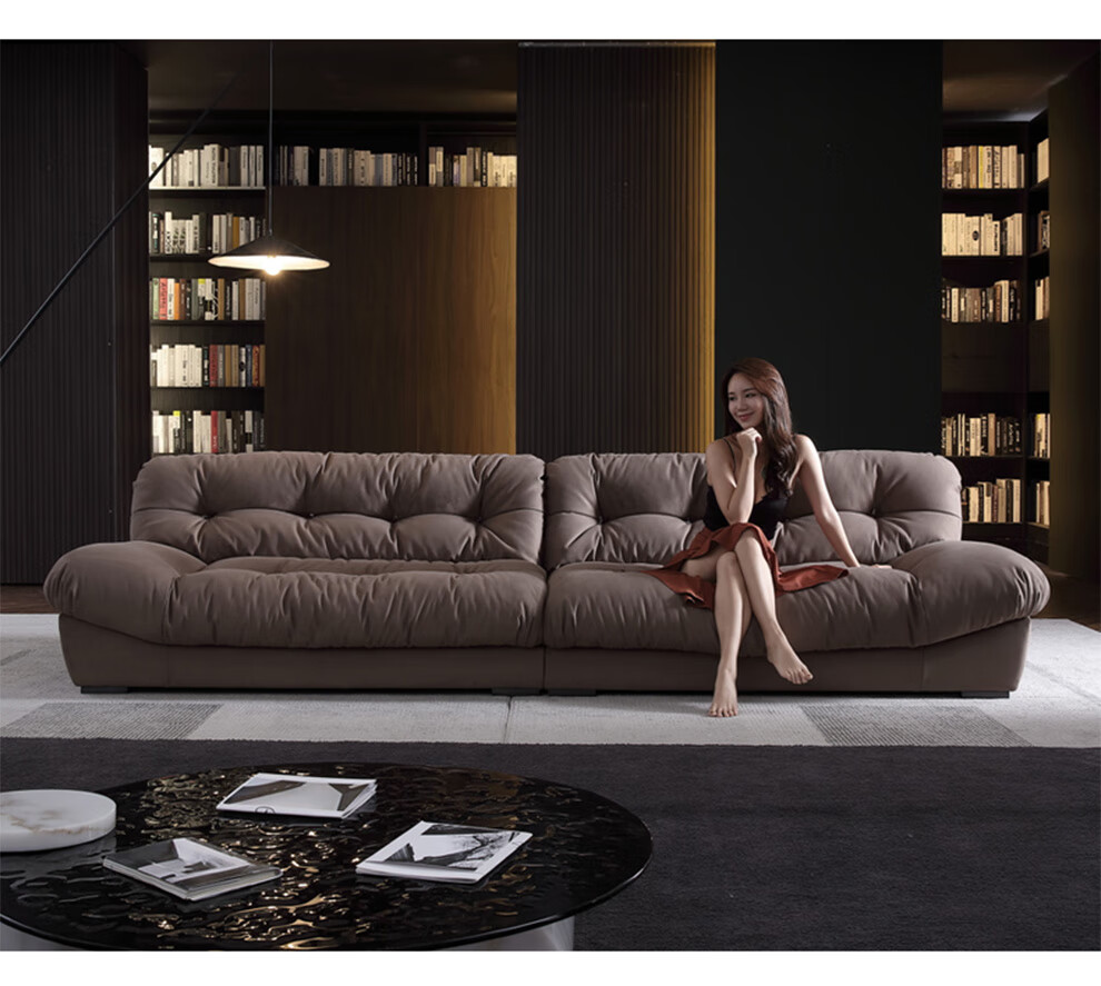 【专注20年出口工厂】现代海马 沙发 科技布云朵沙发白敬亭同款羽绒直