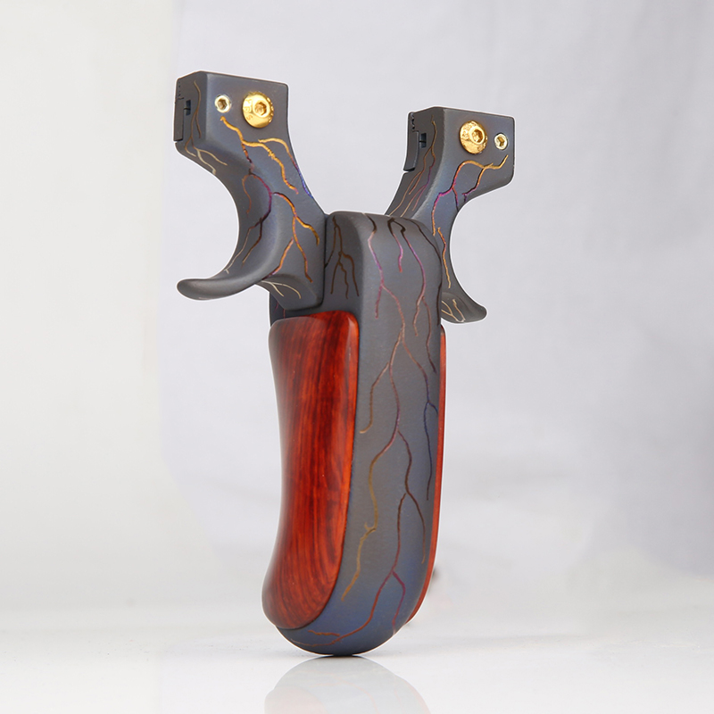 崛适奇策武帝弹弓全钛合金夹片高精准锁喉快压扁皮成人男弹工实战户外