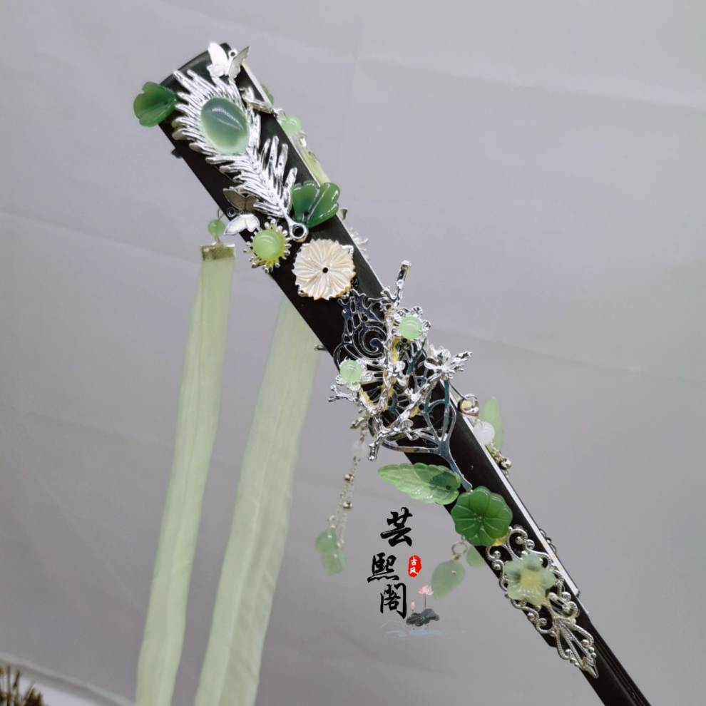 天官赐福风师扇水师扇cos师青玄折扇风师娘娘发冠拍摄道具豪华版绢布