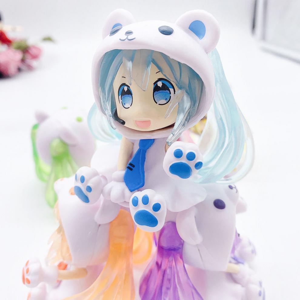 初音未来q版公仔手办 miku 白熊初音q版熊初音手办卡通玩偶景品模型