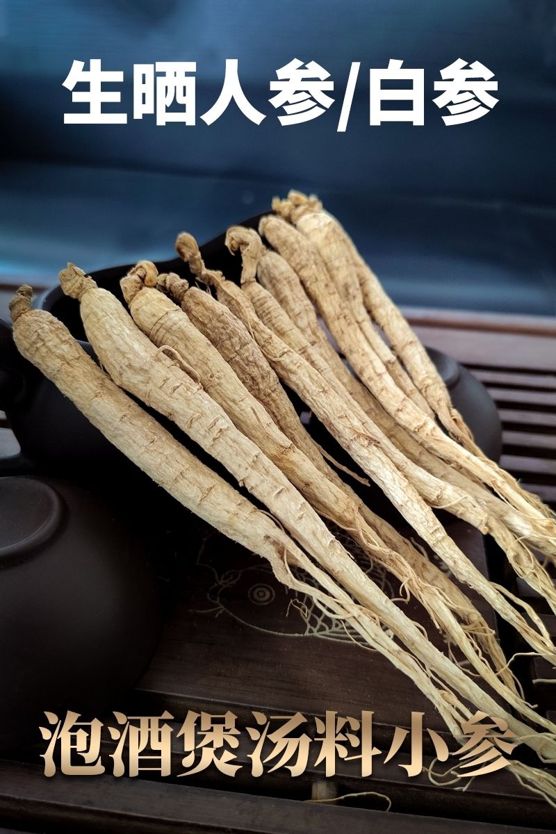 长白山小人参白参生晒人参白参干人参滋补 小人参