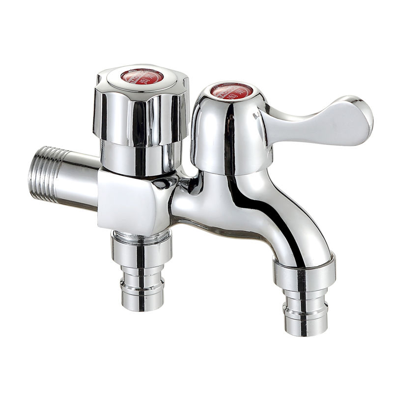 多功能一拖二一进二出加长入墙单冷双水龙头 304一进二出4分 洗衣机