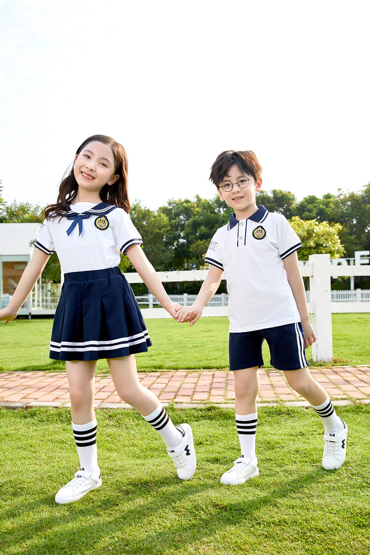 迪士尼童装同款幼儿园园服夏装小学生校服儿童夏季班服学院风短袖套装