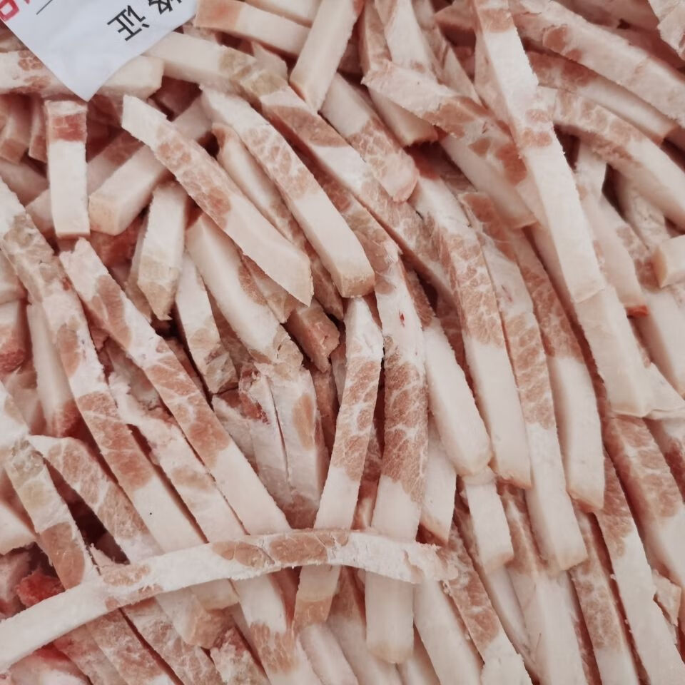 盛京伊品羊 生鲜冷冻猪肉丝 五花肉丝 有皮五花肉 净重19斤 饭店食材