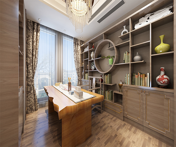 抖音主播直播间背景布立体3d快手情感拍照室内中国风复古欧式书房 6按