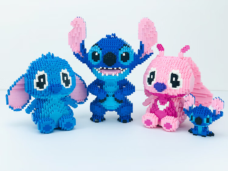 乐高lego史迪仔小颗粒拼插积木史迪奇卡通钻石玩具成人儿童礼物爱心