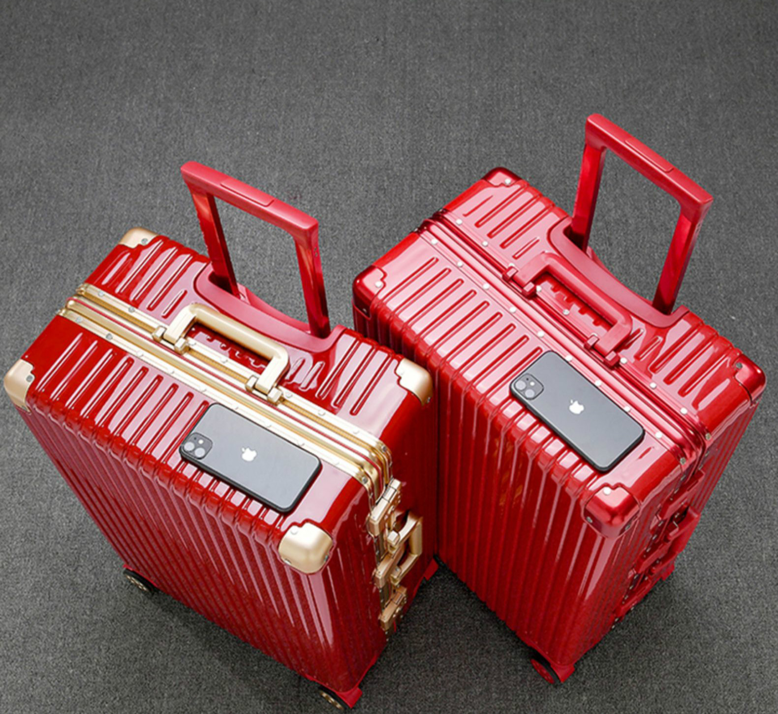 出嫁红箱子红色行李箱结婚女拉杆箱喜箱子小型20寸新娘出嫁箱嫁妆皮箱