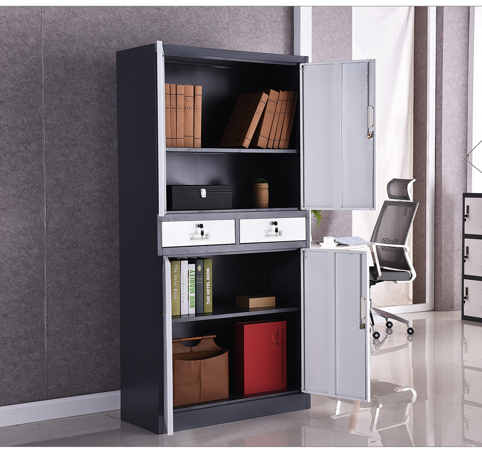 里冈新款 彩色二斗双节文件柜 铁皮柜钢制办公室文件柜 档案柜资料柜