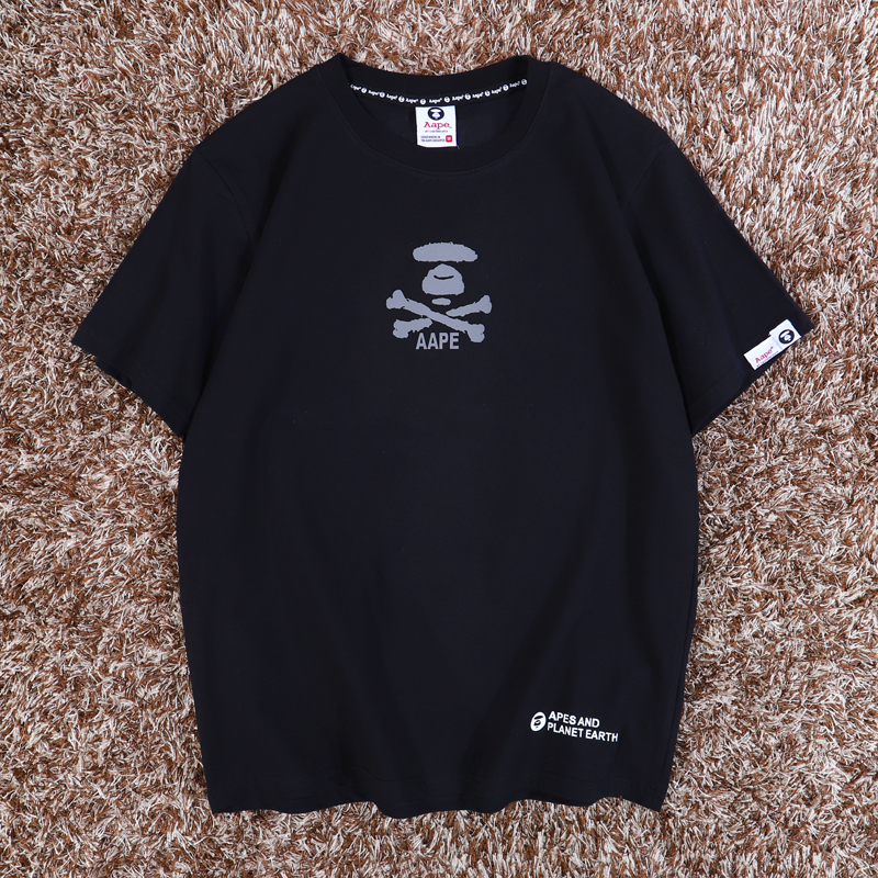 潮牌aape夏季aape猿人头官方旗舰店纯棉短袖t恤男女情侣宽松卡通圆领