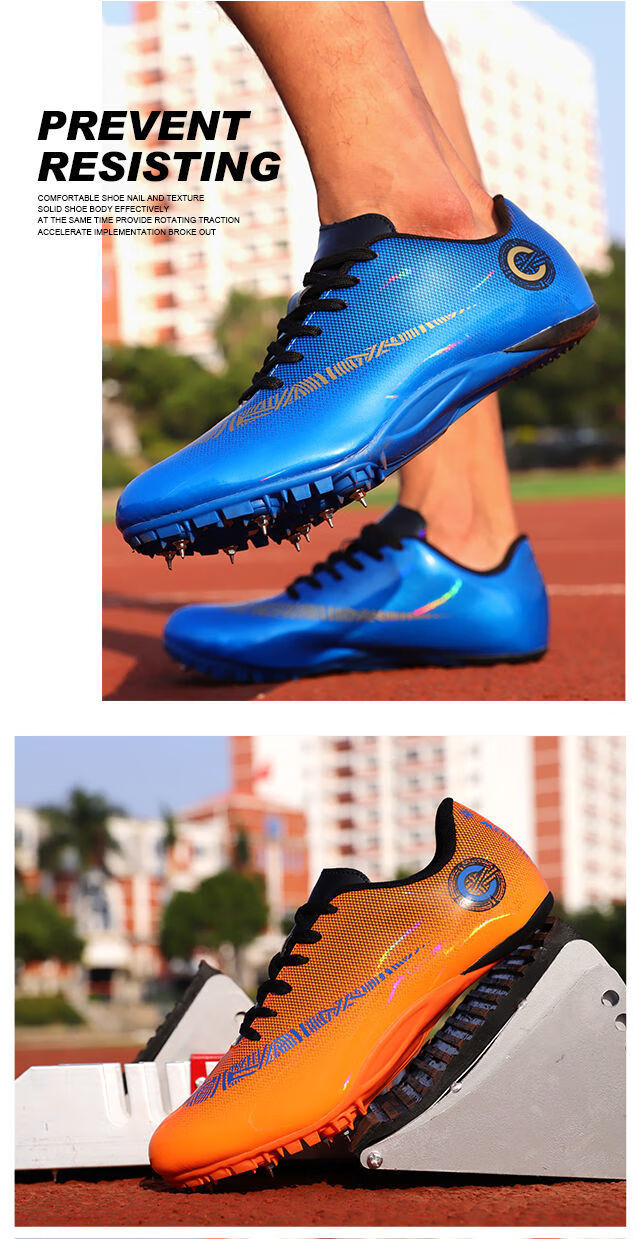 钉鞋田径短跑男体育学生女200米跑步训练600米比赛800米8钉鞋 9019白