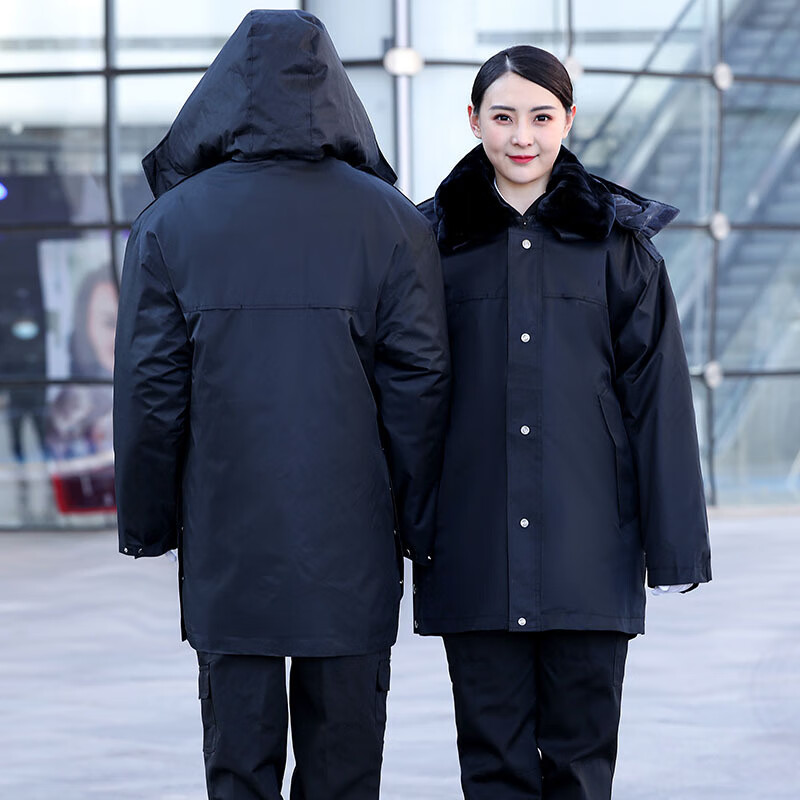 铁路制服冬季大衣铁路工作服棉大衣保安加厚中长款多功能棉袄防寒作训