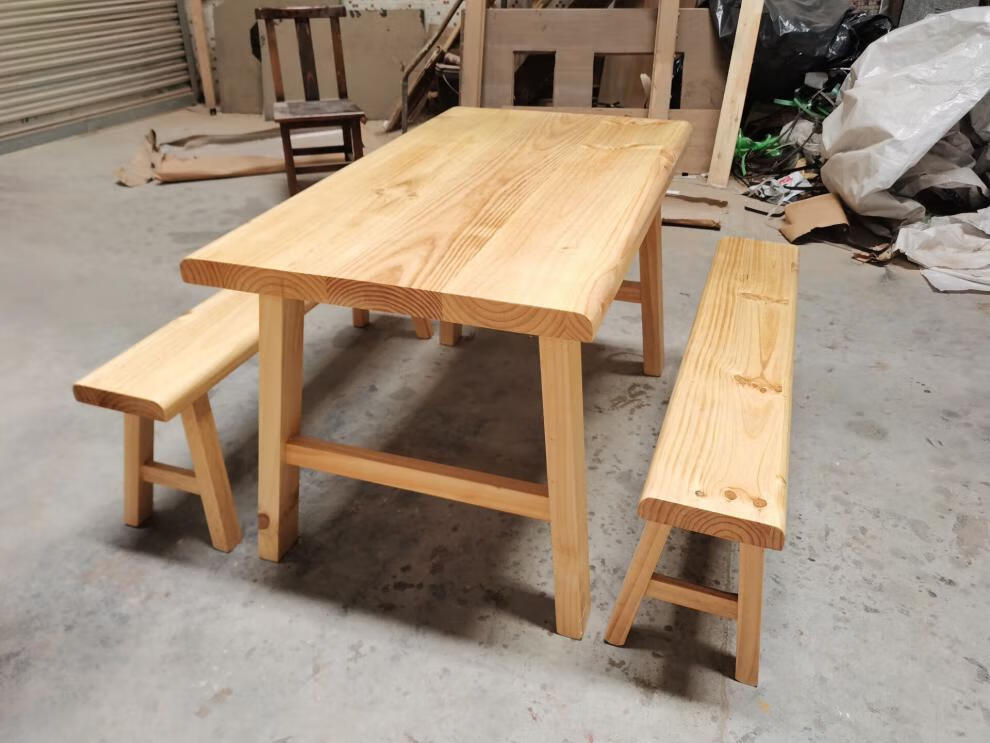 加厚木屋烧烤桌椅日料店同款连锁烤肉烤鱼串串店餐厅实木长桌组合长凳