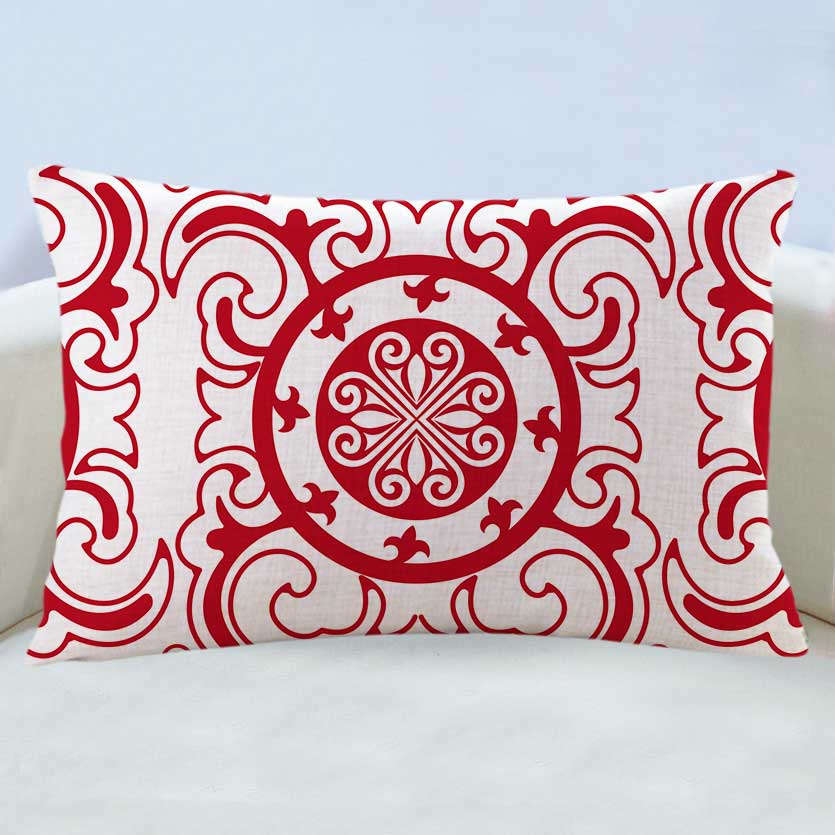 万燊中式民族花纹图案抱枕客厅沙发靠垫中国风茶室座椅坐垫床上枕头套